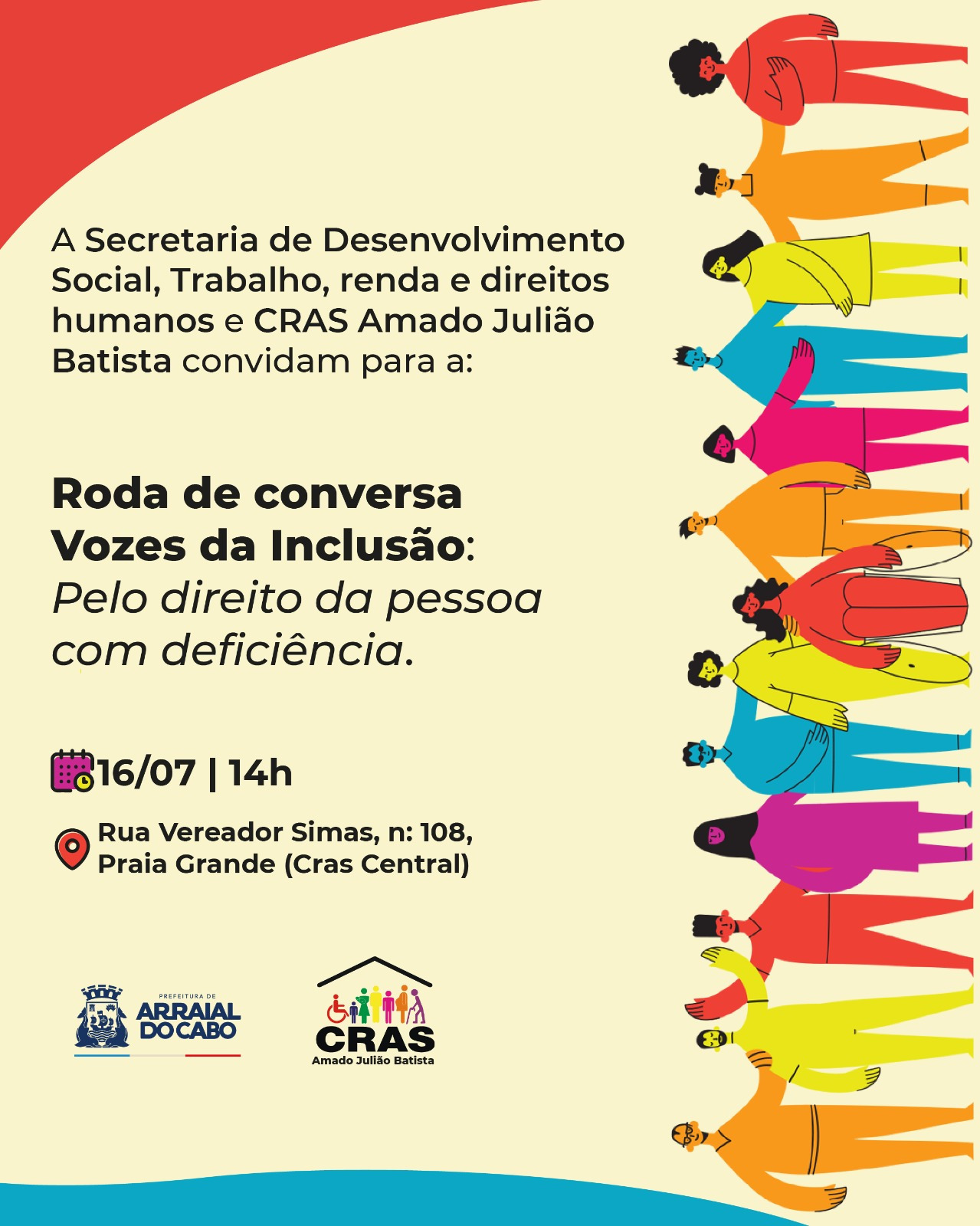 CRAS Amado Julião Batista, em Arraial do Cabo, promove roda de conversa sobre os direitos da pessoa com deficiência