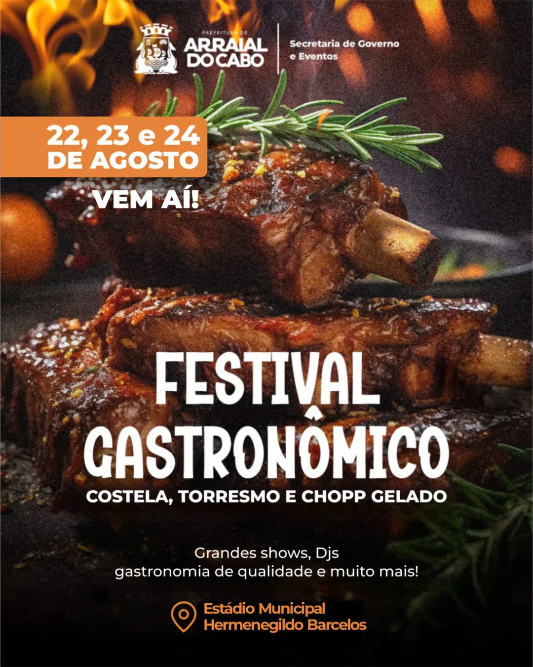 O 1º Festival Gastronômico de Costela, Torresmo e Chopp Chegou