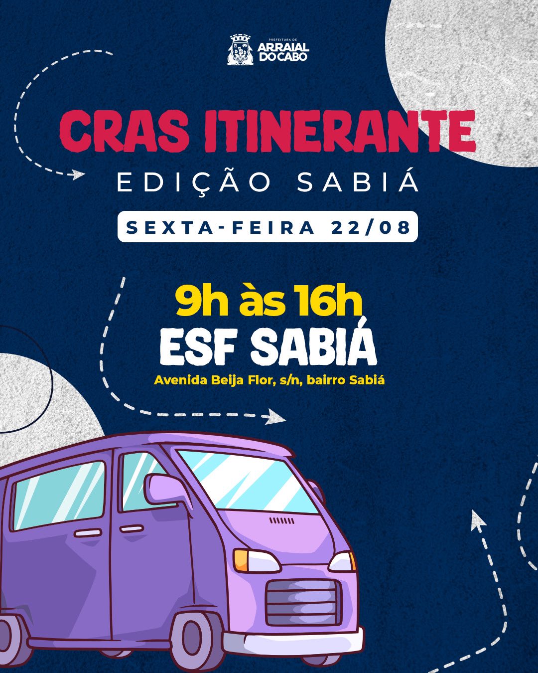 CRAS Itinerante leva serviços e cidadania ao bairro Sabiá, no distrito de Figueira, nesta sexta-feira (22)