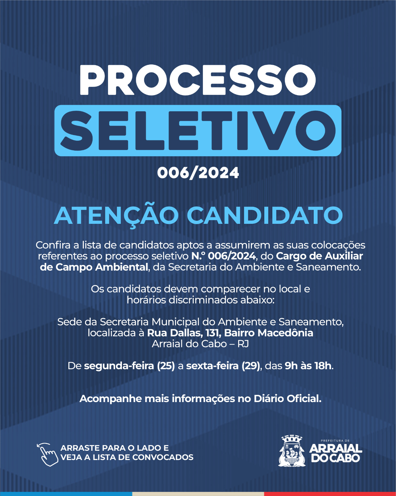 ATENÇÃO CANDIDATO!