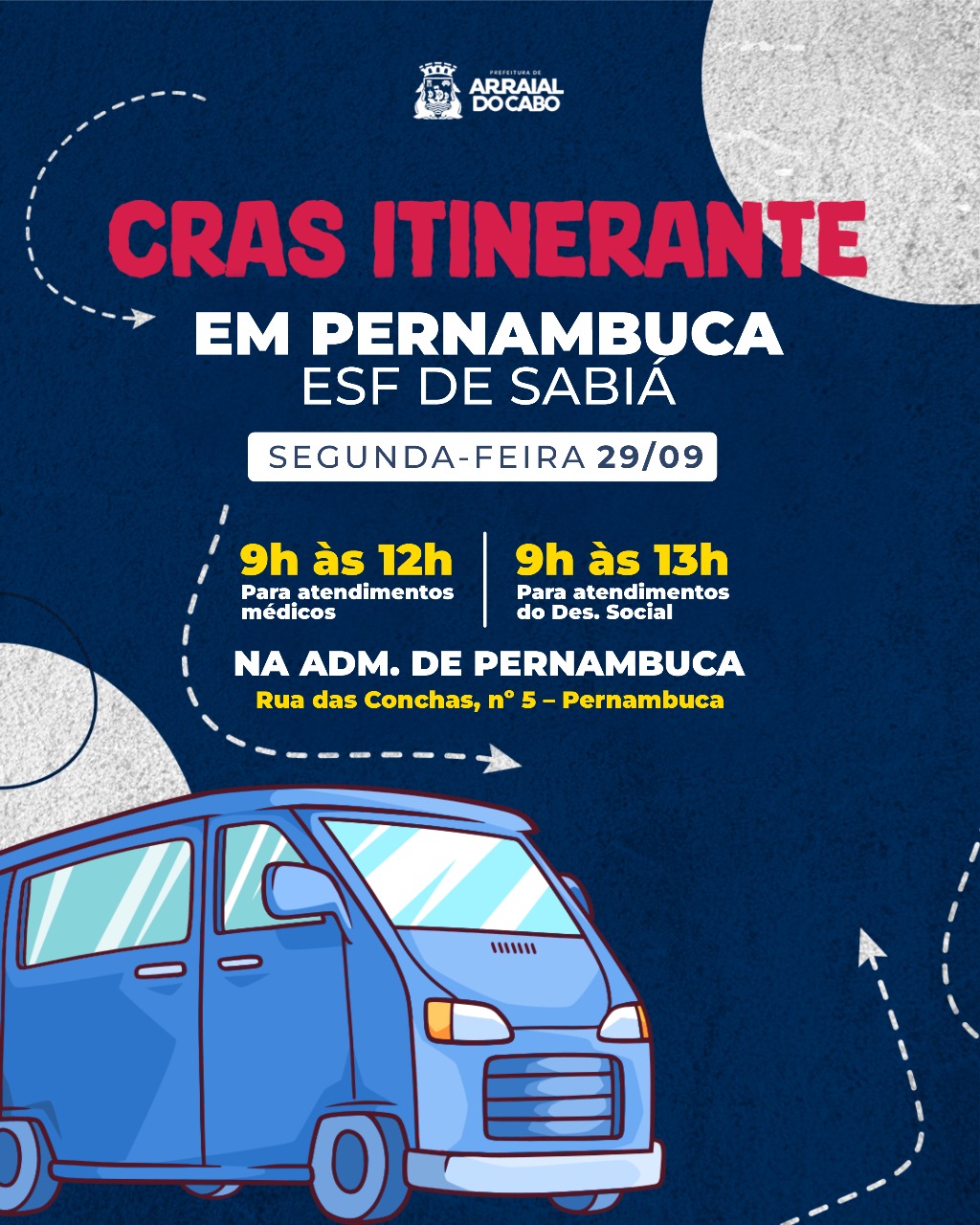 Distrito de Pernambuca, em Arraial do Cabo, recebe o CRAS Itinerante nesta segunda-feira (29)